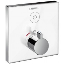 HANSGROHE SHOWER SELECT GLASS podomietkový termostat, biela/chróm