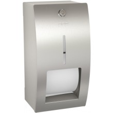 KWC STRATOS STRX672 dvojitý držiak toaletného papiera 156x141mm nástenný, hriadeľový systém, nerez oceľ, mat