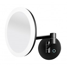 NIMCO kozmetické zrkadlo 200,5mm, nástenné, s LED osvetlením, čierna