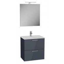 EASY PLUS nábytková zostava 795x408x595mm, skrinka s 2 zásuvkami, umývadlo, zrkadlo a LED osvetlenie, antracite