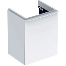 GEBERIT SMYLE SQUARE skrinka pod umývadielko 492x406x617mm, s jednými dverami, závesy vpravo, biela lesk/mat
