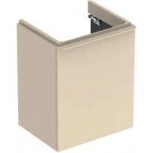 GEBERIT SMYLE SQUARE skrinka pod umývadielko 492x406x617mm, s jednými dverami, závesy vpravo, piesková sivá lak lesk/mat