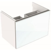 GEBERIT ACANTO skrinka pod umývadlo 595x475x535mm, so zásuvkou, drevotrieska/sklo, biela