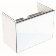 GEBERIT ACANTO skrinka pod umývadlo 595x416x535mm, so zásuvkou, skrátené vyloženie, drevotrieska/sklo, biela