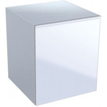 GEBERIT ACANTO bočná skrinka 450x520x476mm, závesná, so zásuvkou, drevotrieska/sklo, biela