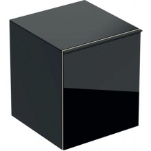 GEBERIT ACANTO bočná skrinka 450x476x520mm, závesná, s jednou zásuvkou a vnútornou zásuvkou, drevotrieska/sklo, čierna