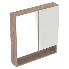 GEBERIT SELNOVA SQUARE zrkadlová skrinka 78,8x85x17,5 cm, drevotrieska, orech hickory