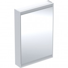 GEBERIT ONE zrkadlová skrinka 60x90x15 cm, osvetlenie s reguláciou stmievania a teploty svetla, s vypínačom a el. zásuvkou, Bluetooth, pánty vľavo, hliník, biela