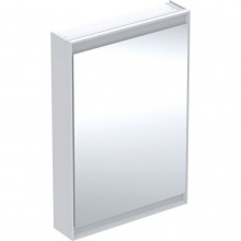 GEBERIT ONE zrkadlová skrinka 60x90x15 cm, osvetlenie s reguláciou stmievania a teploty svetla, s vypínačom a el. zásuvkou, Bluetooth, pánty vpravo, hliník, biela
