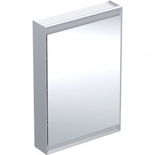 GEBERIT ONE zrkadlová skrinka 60x90x15 cm, osvetlenie s reguláciou stmievania a teploty svetla, s vypínačom a el. zásuvkou, Bluetooth, pánty vľavo, eloxovaný hliník
