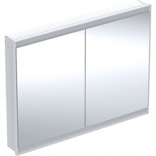 GEBERIT ONE zrkadlová skrinka vstavaná 120x90x15 cm, osvetlenie s reguláciou stmievania a teploty svetla, s vypínačom a el. zásuvkou, Bluetooth, hliník, biela