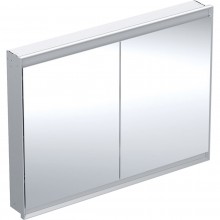 GEBERIT ONE zrkadlová skrinka vstavaná 120x90x15 cm, osvetlenie s reguláciou stmievania a teploty svetla, s vypínačom a el. zásuvkou, Bluetooth, eloxovaný hliník