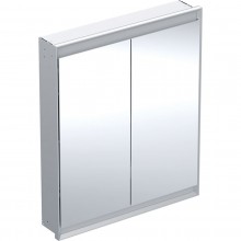 GEBERIT ONE zrkadlová skrinka vstavaná 75x90x15 cm, osvetlenie s reguláciou stmievania a teploty svetla, s vypínačom a el. zásuvkou, Bluetooth, eloxovaný hliník