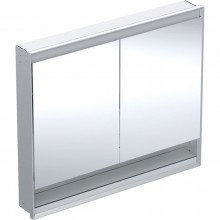 GEBERIT ONE zrkadlová skrinka vstavaná 105x90x15 cm, osvetlenie s reguláciou stmievania a teploty svetla, s vypínačom a el. zásuvkou, Bluetooth, eloxovaný hliník