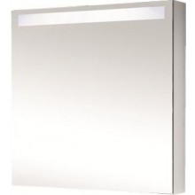 DŘEVOJAS MAX GAO 60 zrkadlová skrinka 60x82x13,8 cm, osvetlenie, pánty vľavo, lamino, lesklá biela