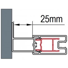 SANSWISS TOP LINE ACT1 rozširovací profil o 25 mm, výška 1898 mm, aluchróm